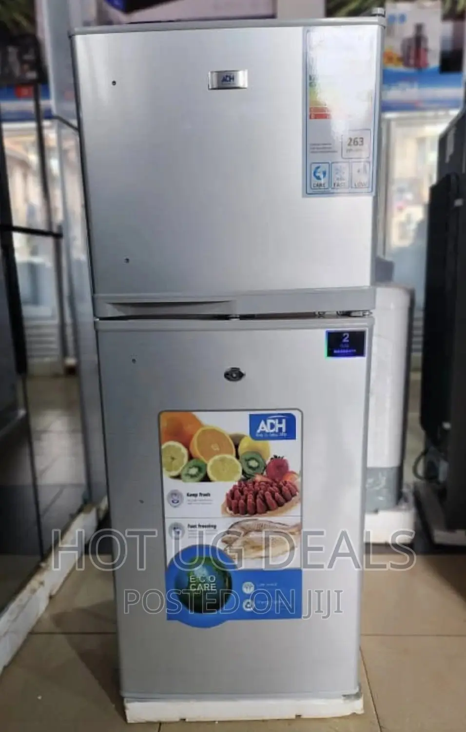 Adh 138l Top Freezer Double Door Refrigerator - Silver