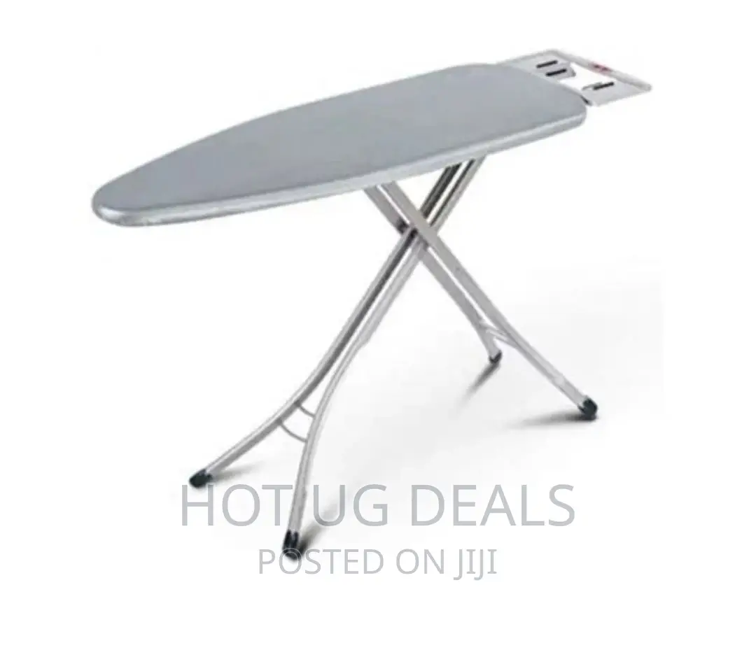 Large Foldable Ironing Board With Aluminum Stands - Grey