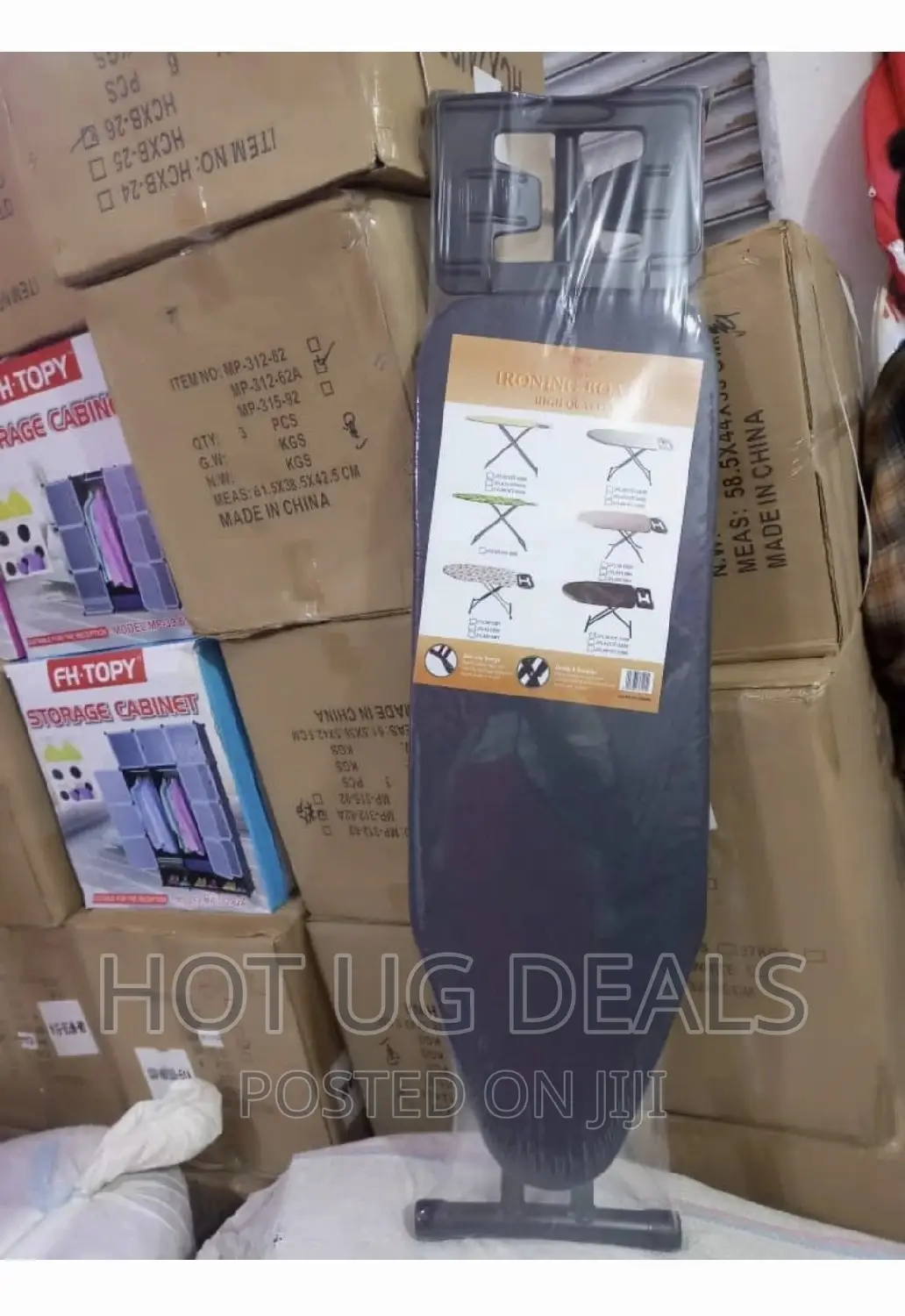 Large Foldable Ironing Board With Aluminum Stands - Grey