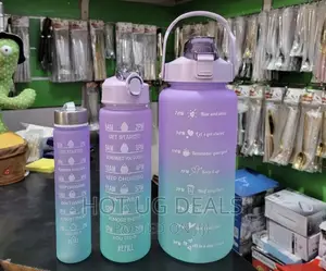 3 in 1 Extra Large Water Bottle Set for Sport-Multicolored