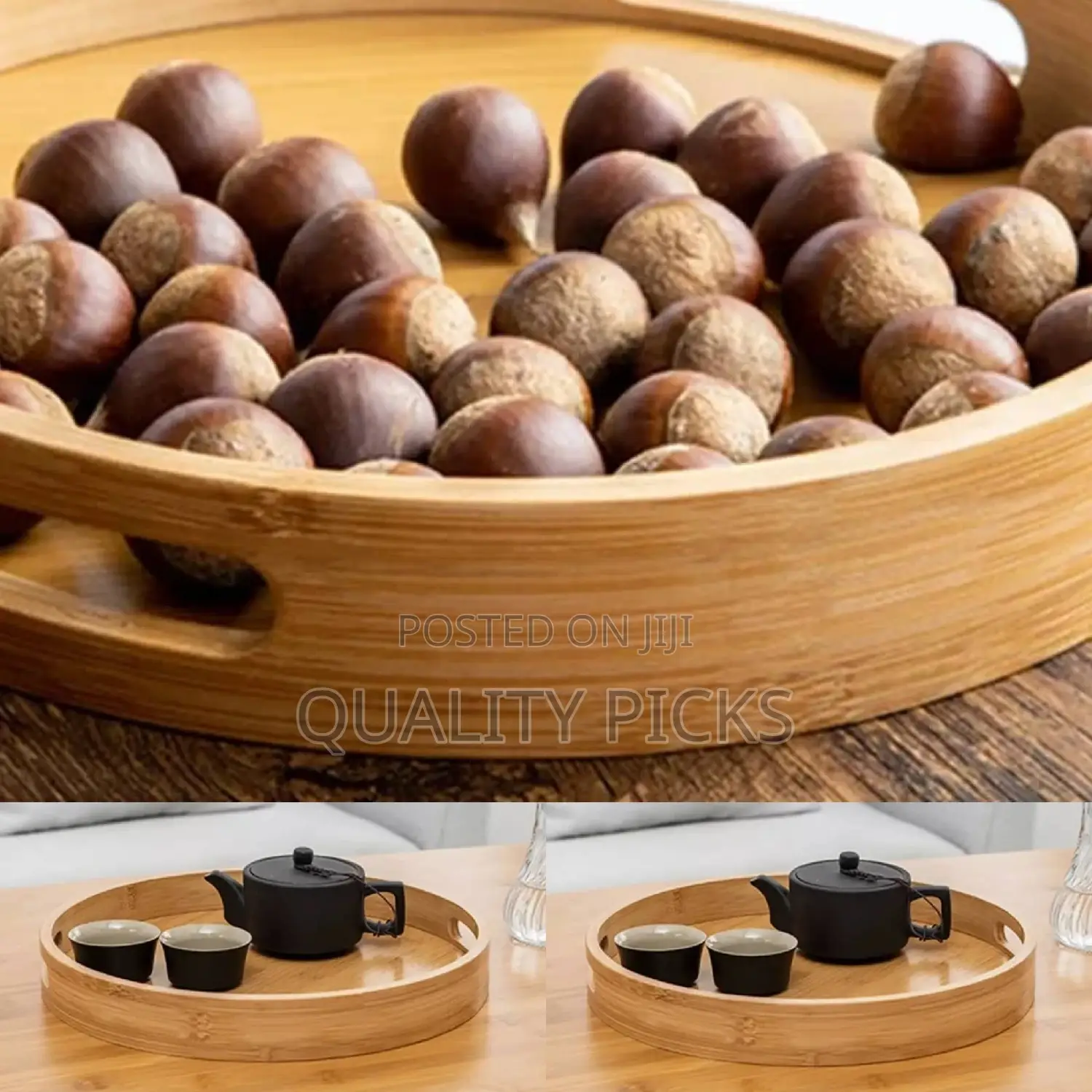 Round Wooden Tray