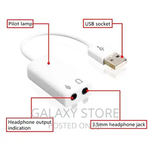USB External Sound Card Adapter Audio Output Microphon Input