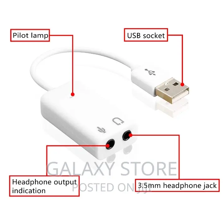 USB External Sound Card Adapter Audio Output Microphon Input