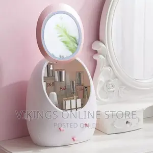 Egg Shape Makeup Organizer, 3 Drawers Cosmetic Storage Box