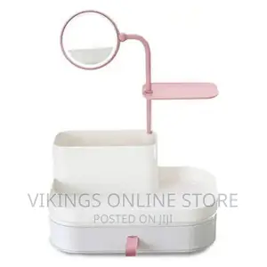 Makeup Organizer With Rotatable Mirror, Cosmetic, Jewelry