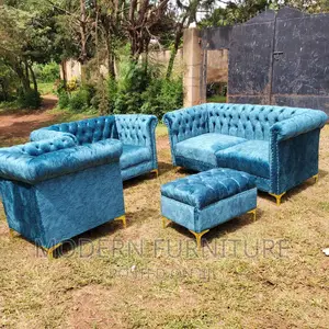 Sofa Set of 6 Seaters Blue Call