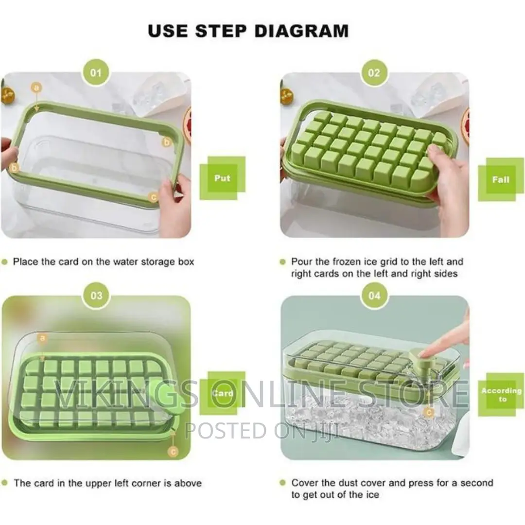 32/64grid Pressing Style Ice Mold Box Plastic Ice Cube Maker