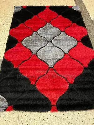 Red ,Grey and Black Fluffy Carpets