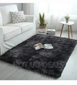 Flufffy/ Woolen Carpet/Area Rug 1.6m*2m - Dark Grey Patched