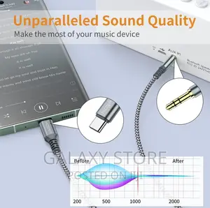 Type C to 3.5mm Audio Aux Jack Cable C Adapter to 3.5mm
