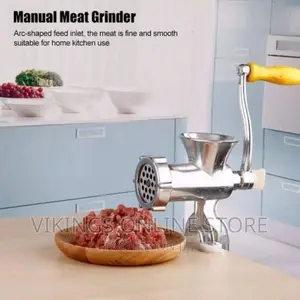 Hand Manual Meat Grinder Mincer - Silver