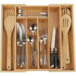 Adjustable Bamboo Drawer Organizer Divider Tray