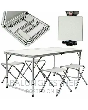 Foldable Camping Table With 4 Chairs