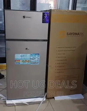 Sayonapps 108litres Double Door Top Freezer Fridge - Gre