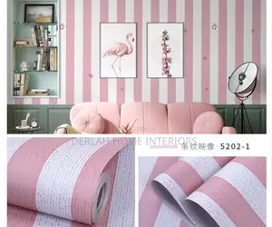 Pink Wallpaper Designs(Each Meter)Glue and Labour Inclusive