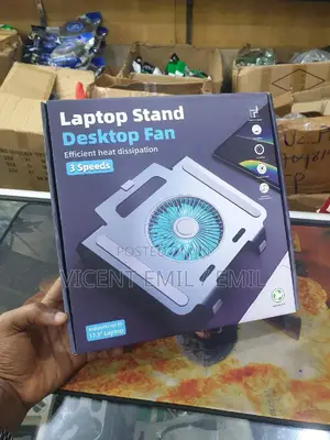 Laptop and Tablet Stand With a Cooling Fan