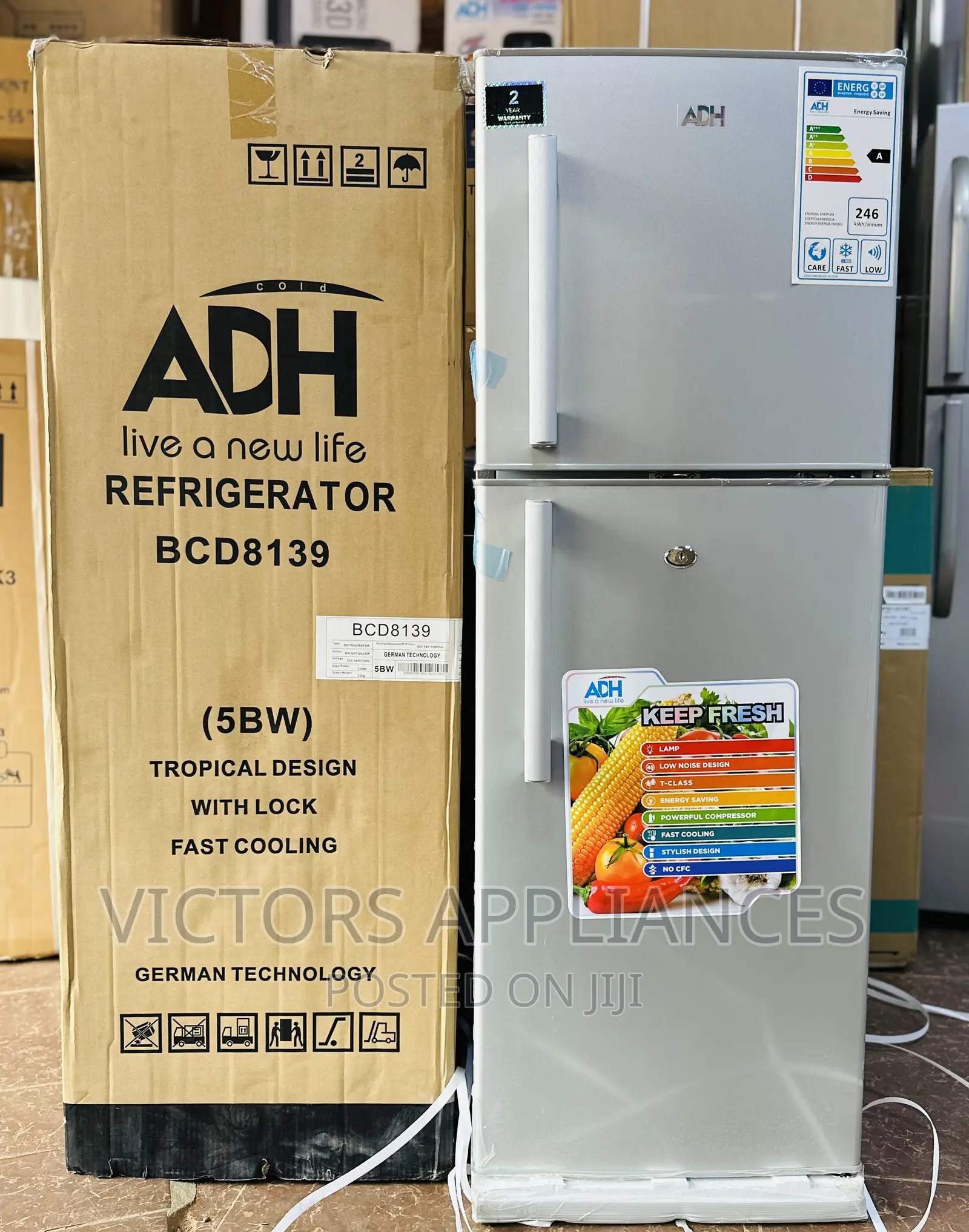 Brand New ADH 158L Double Door Refrigerator