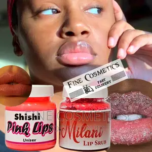 Pink Lips Scrub and Pink Lip Balm, Dark Lips Whitening Set