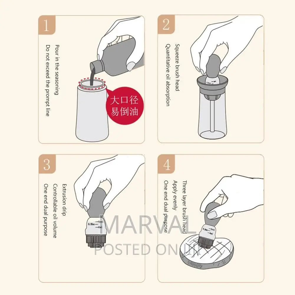 2 in 1 Oil Dispenser With Brush for Cooking