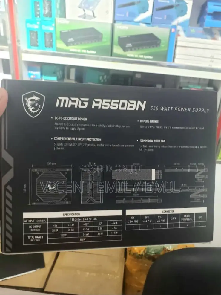 Gaming Power Supply MAG A550BN Msi