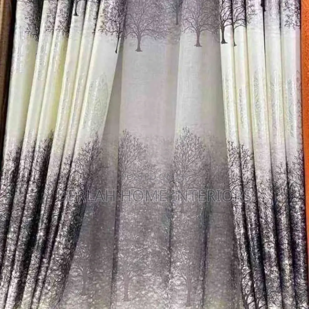 Forest Grey Design Curtain . (Each Complete Meter )
