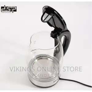 DSP 1.7 Litre Glass Electric Boiling Kettle – Silver