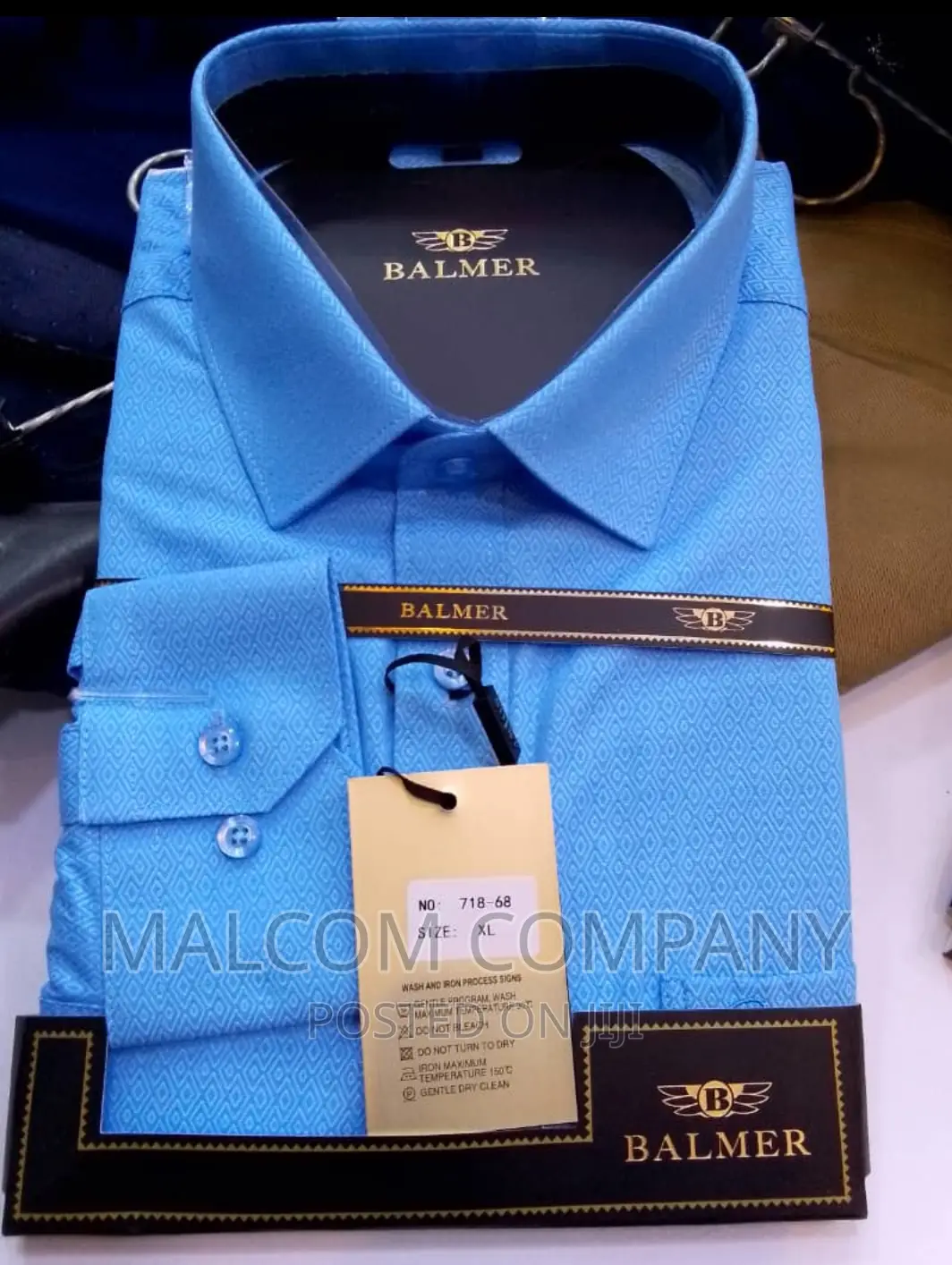 Blue Men Cotton Shirts