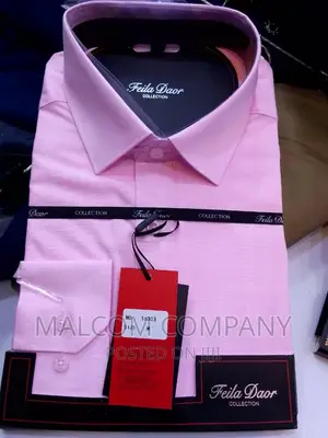 Men Cotton Shirts Hot Pink