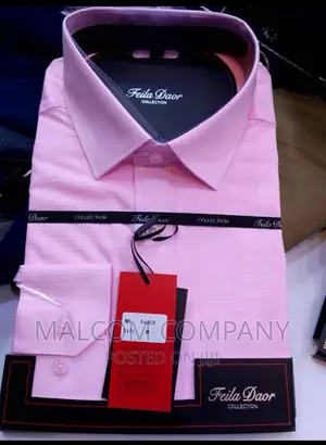 Men Cotton Shirts Hot Pink