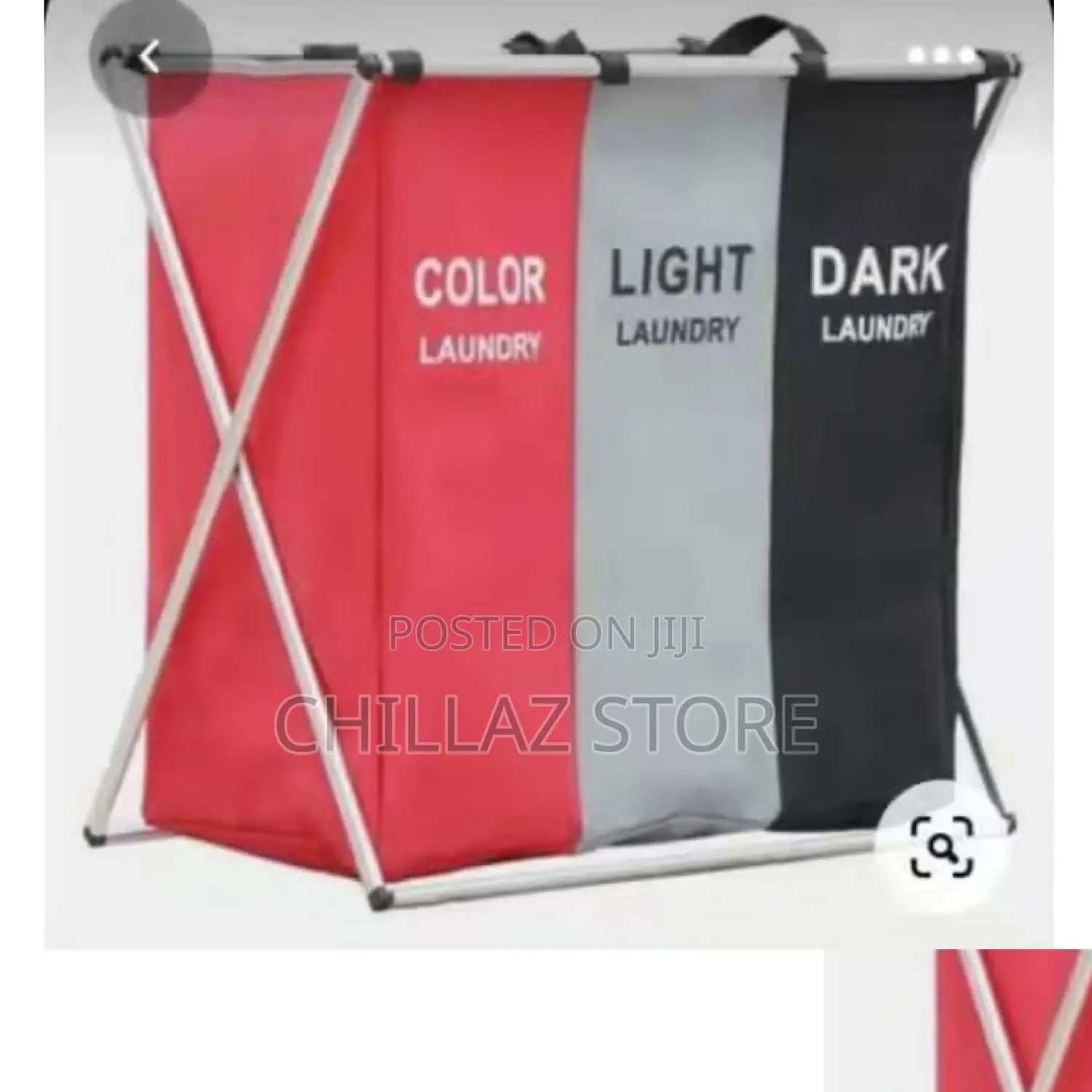 3 Sections Foldable Laundry Basket.