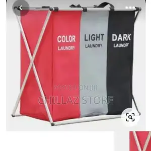 3 Sections Foldable Laundry Basket.