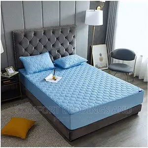 Ouilted Waterproof Mattress Protector Blue
