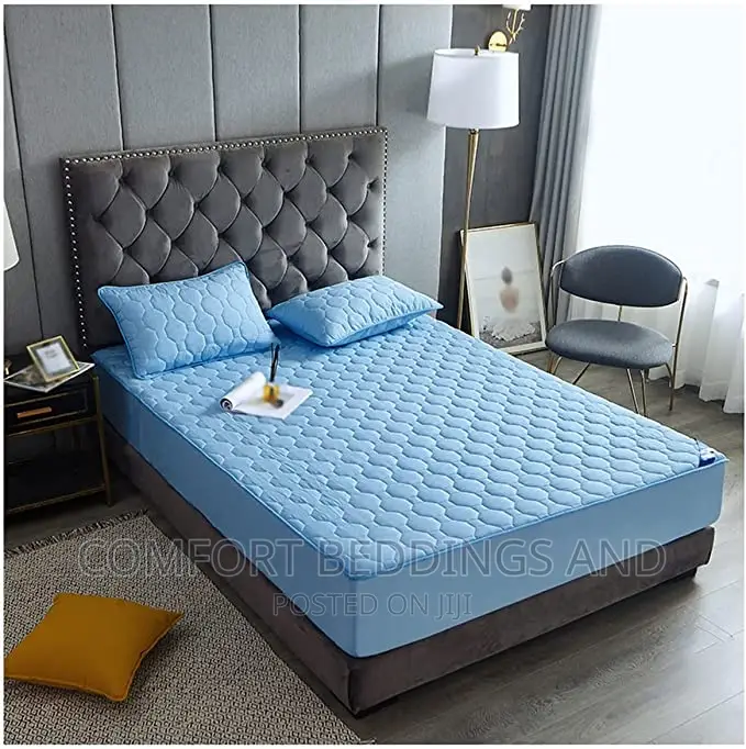 Ouilted Waterproof Mattress Protector Blue