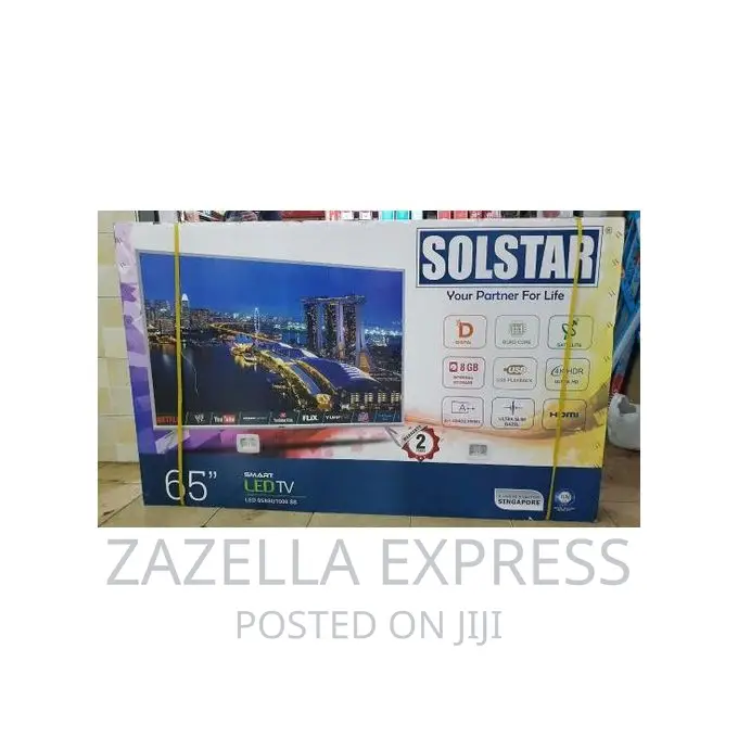 Solstar 65" Smart UHD Digital Android TV- Black