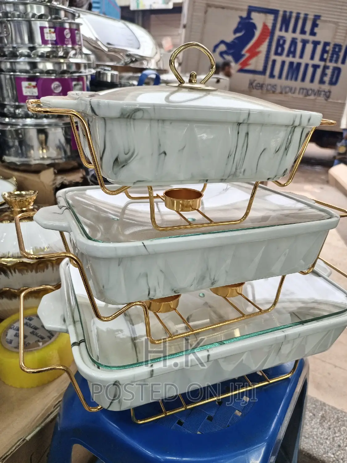 3pc Rectangular Food Warmer