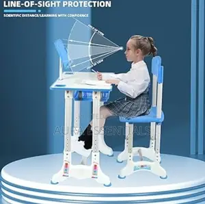 Adjustable Height Children Kids Study Table and Chair Set