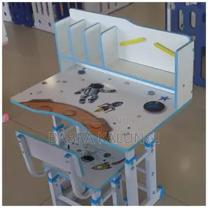 Cartoon Painted Kids Study Table With Chairs