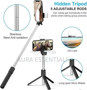 Bluetooth Selfie Stick and Tripod Stand With Wireless Remote