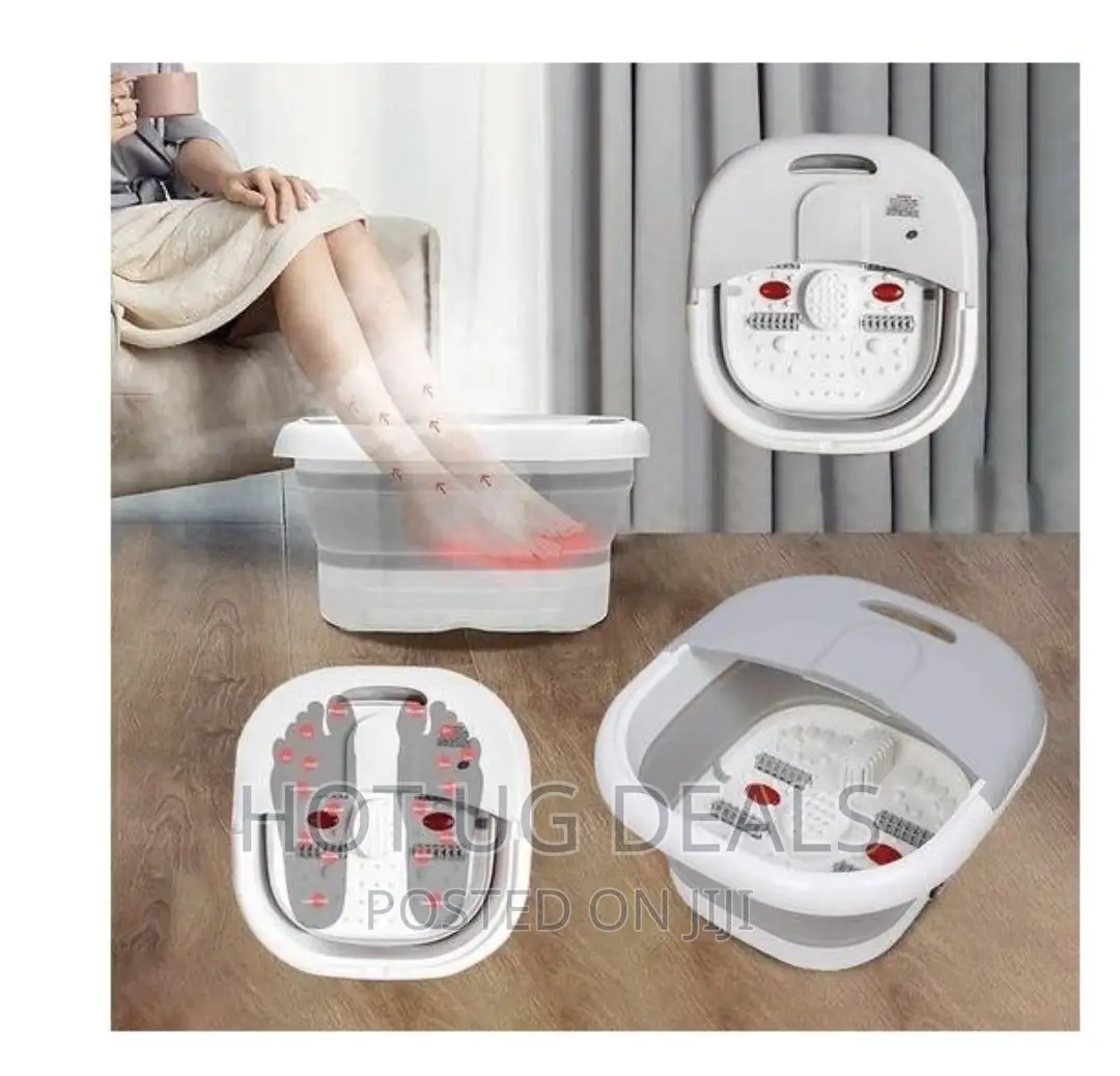Folding Foot Bath Tub Massage Spa Massager- Multicolor