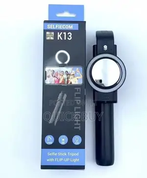 Multifunction Selfie Stick With Flip Up Light