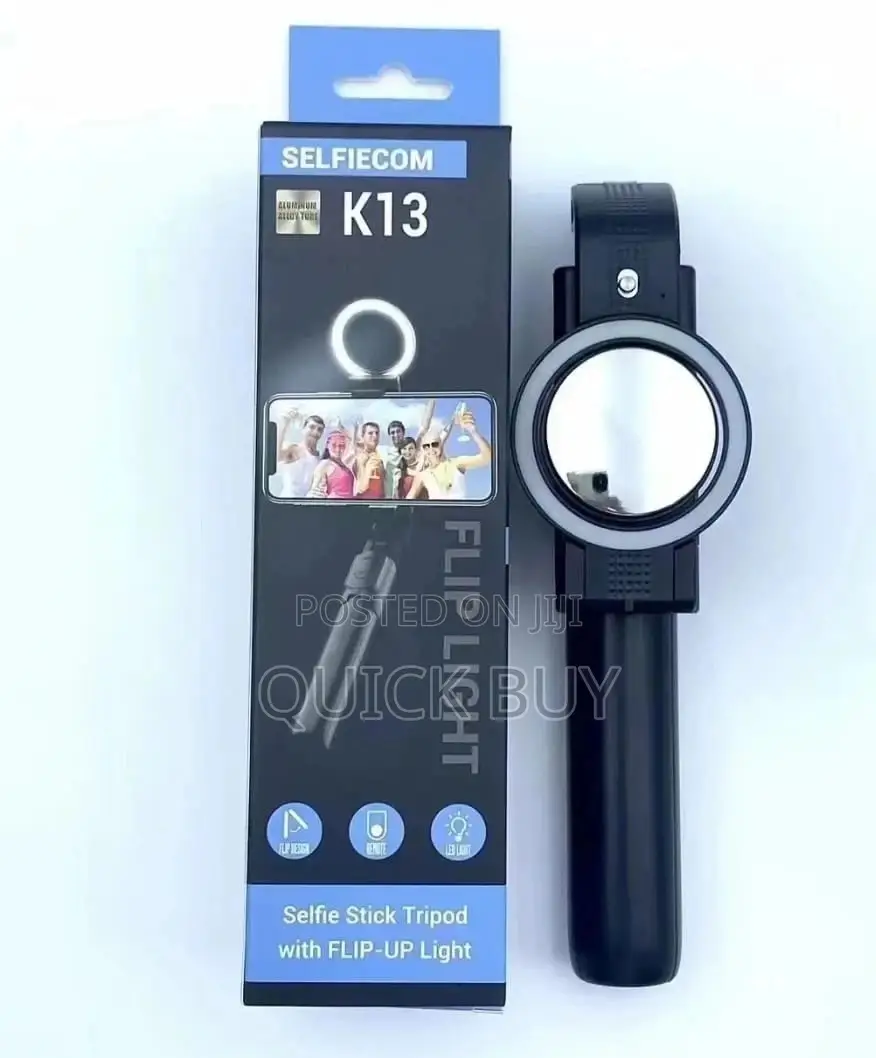 Multifunction Selfie Stick With Flip Up Light