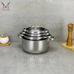 Stainless Steel 6piece Cooking Pan Set .