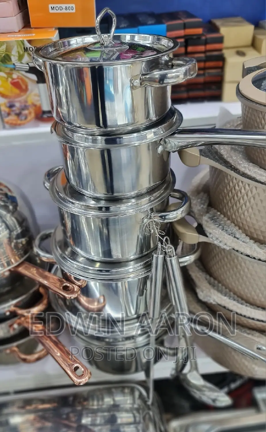 Stainless Steel 6piece Cooking Pan Set .