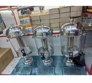 24 Litre, Triple Tank Water Jug, Juice Dispenser Can- Silver