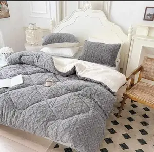 Velvet Bedcover Duvet Gray
