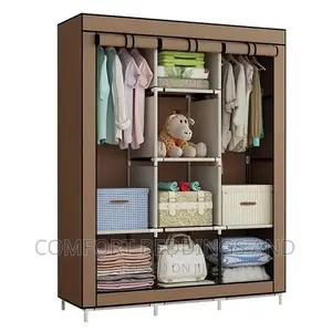 Three Column Metallic Closet Brown