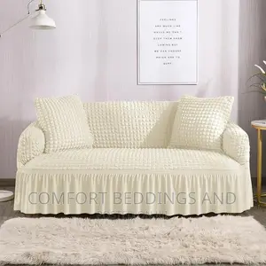Turkish Sofa Covers 3 Seaters Cream