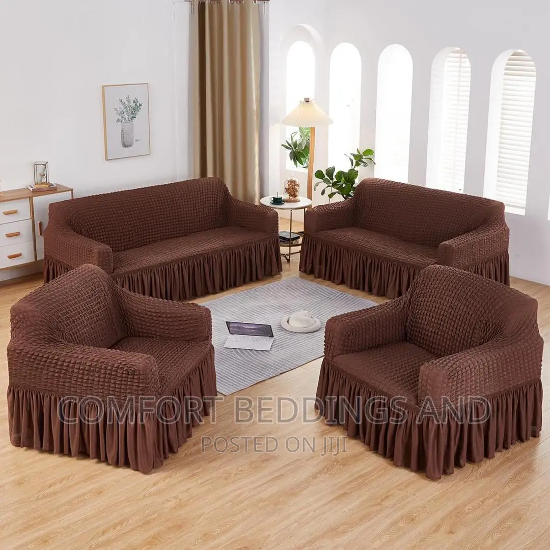 Turkish Sofa Chair Covers 8 Seaters Coffee Brown