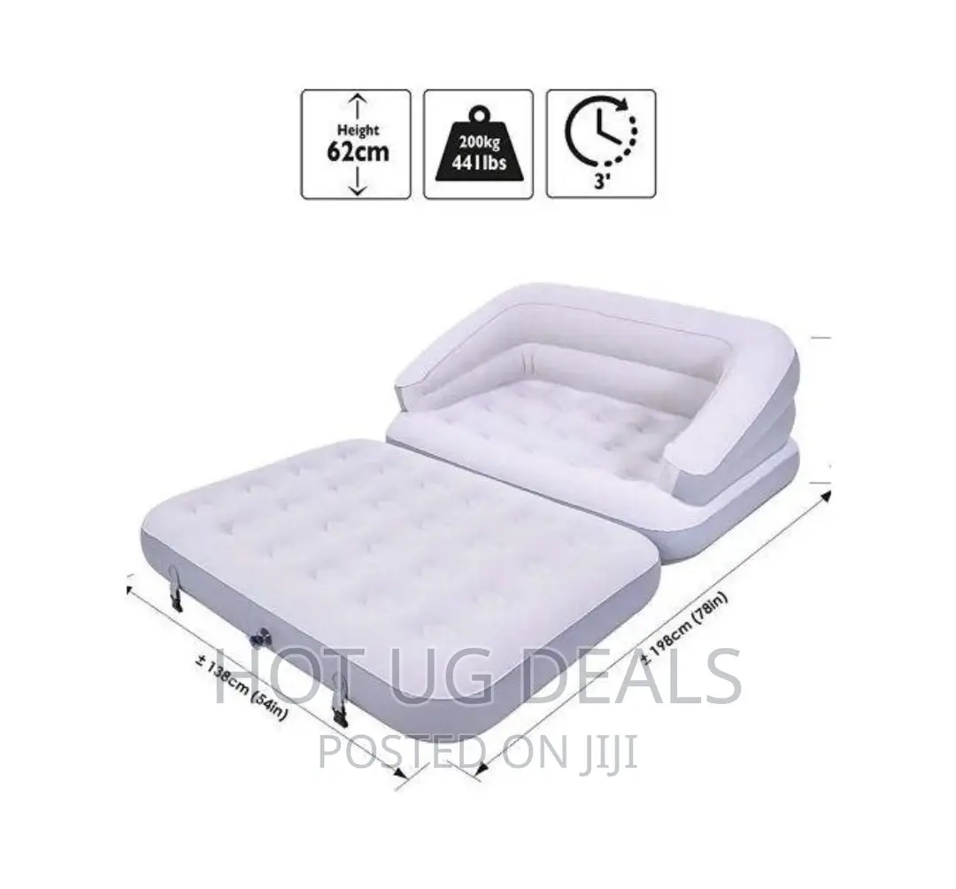 Double Air Folding Sofa Bed Inflatable Mattresspool- Multi