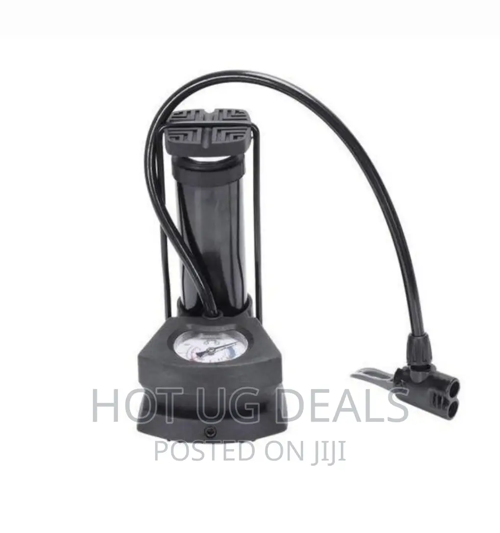 Foot Activated Floor Pump With Gauge Bicycle Air Pump- Black